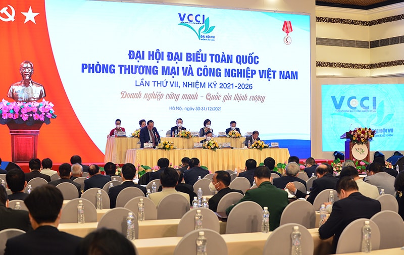 Đại hội Đại biểu toàn quốc Phòng Thương mại và Công nghiệp Việt Nam (VCCI) lần thứ VII diễn ra trong hai ngày 30-31/12/2021.