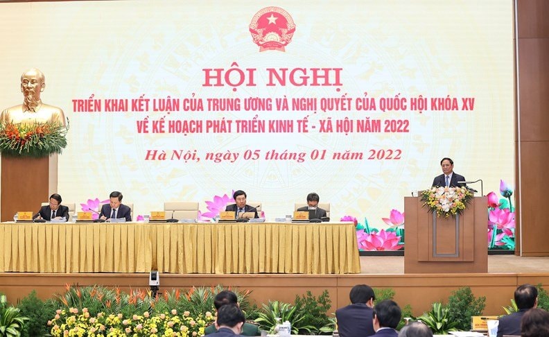 Chính phủ thống nhất chủ đề điều hành của năm 2022 là “Đoàn kết kỷ cương chủ động thích ứng an toàn hiệu quả phục hồi phát triển” - Ảnh: VGP