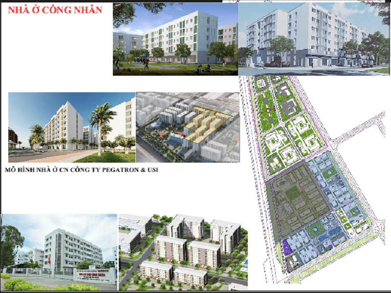 Mô hình nhà ở nhà ở cho người lao động phục vụ nhu cầu của 2 nhà đầu tư thứ cấpp/Pegatron và USI trong khu công nghiệp của DEEP C tại Hải Phòng. Nguồn ảnh: DEEP C.