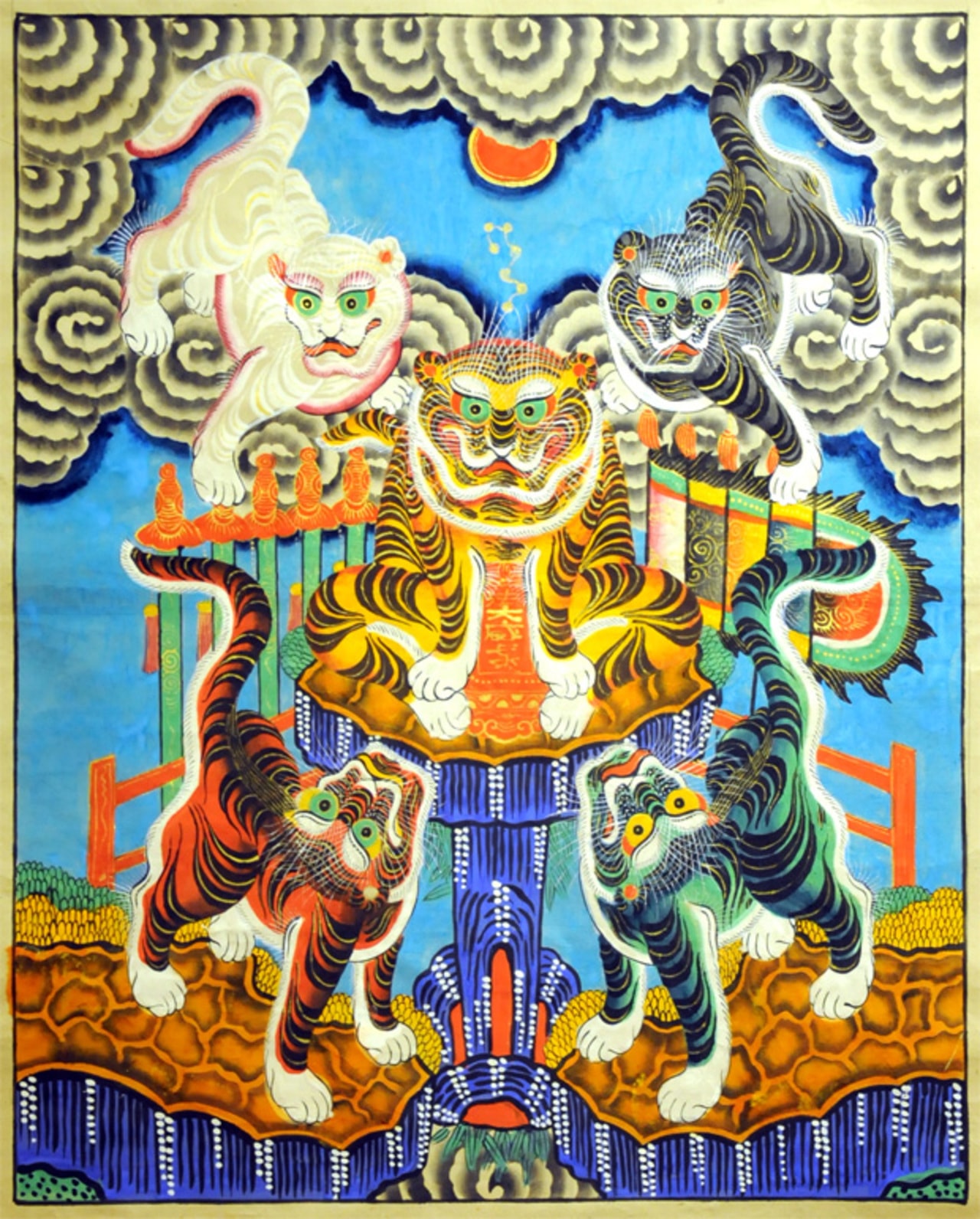 Ngũ hổ trong tranh dân gian Hàng Trống