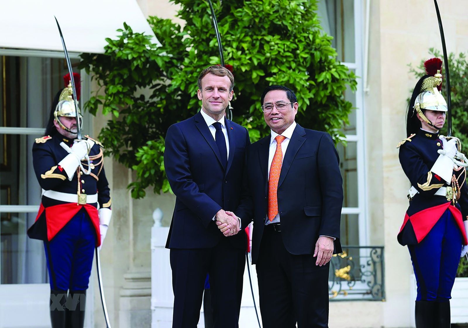 Thủ tướng Phạm Minh Chính gặp Tổng thống Pháp Emmanuel Macron trong chuyến thăm Cộng hòa Pháp đầu tháng 11/2021.