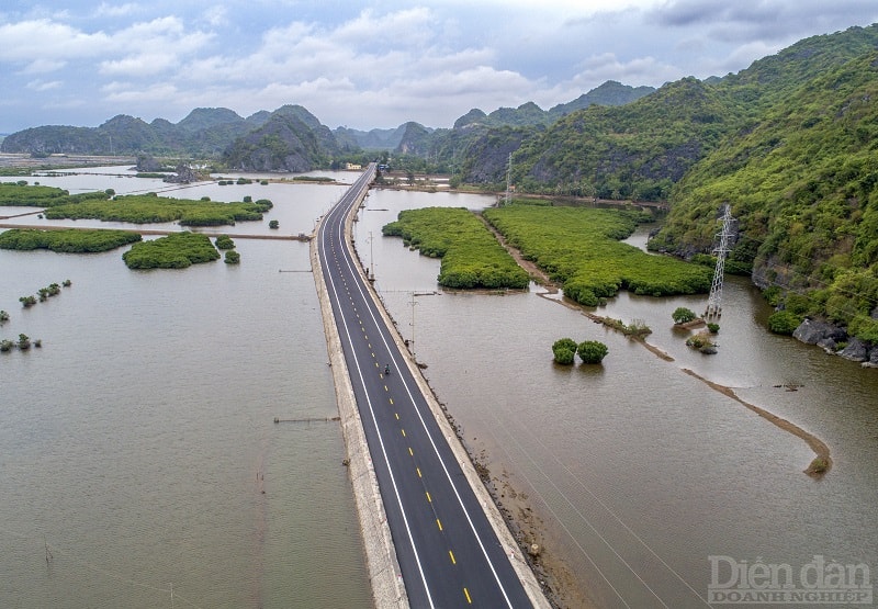 Tuyến đường xuyên đảo Cát Bà là tuyến đường từ phà Cái Viềng về trung tâm thị trấn Cát Bà