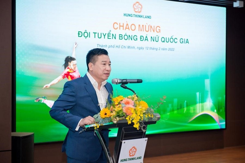 Ông Nguyễn Đình Trung – Chủ tịch Tập đoàn Hưng Thịnh kiêm Chủ tịch HĐQT Hưng Thịnh Land chia sẻ tại buổi gặp mặt.