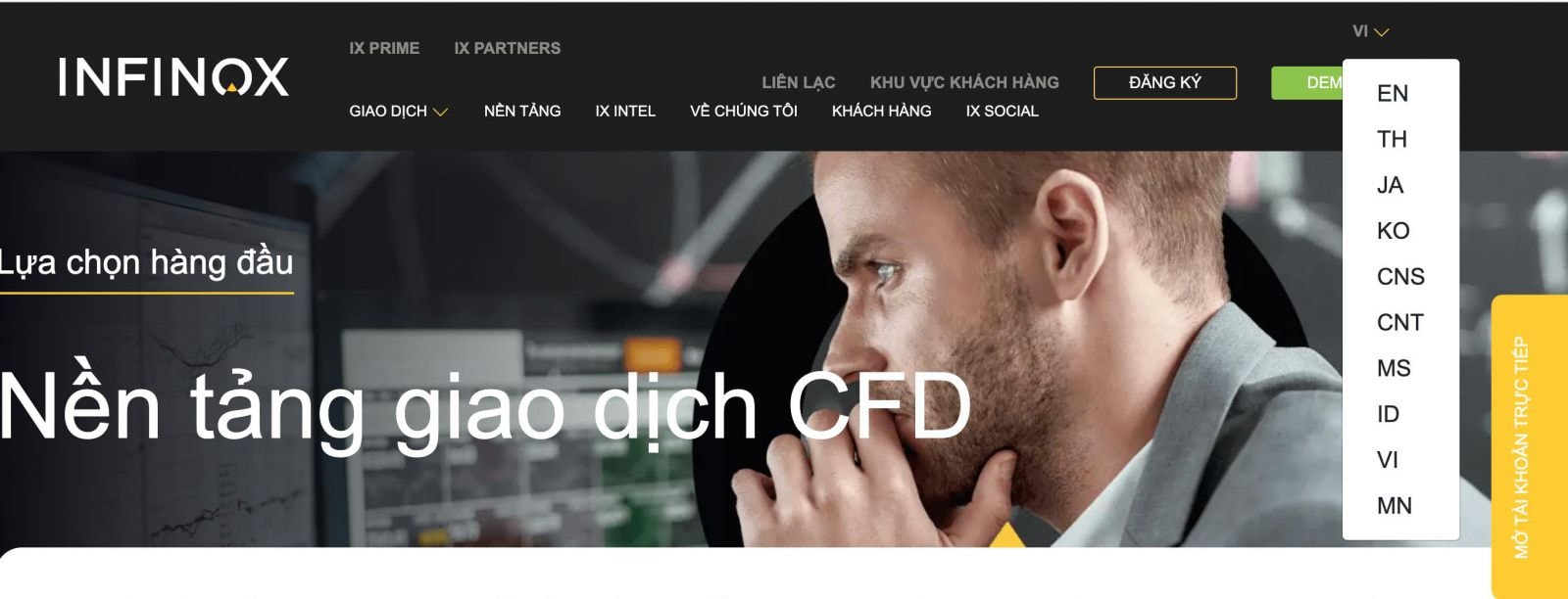 p/Nếu chỉ có website và không đưa ra được giấy cấp phép do NHNN cấp, tổ chức cung cấp dịch vụ Forex đó hoạt động bất hợp pháp.p/Ảnh: Giao diện website INFINOX.
