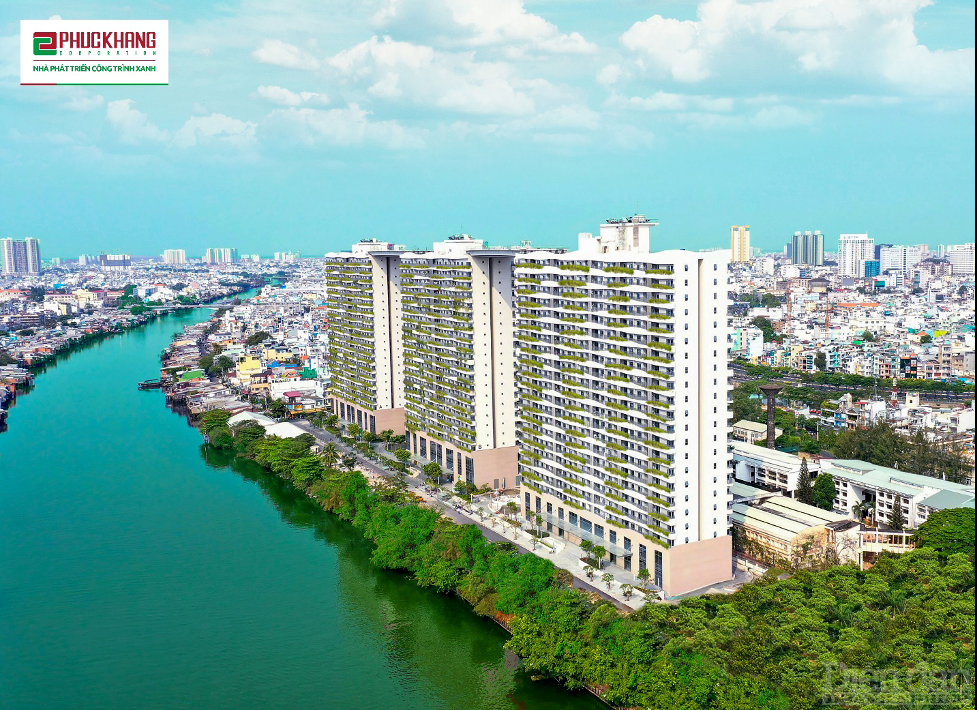Hình ảnh thực tế về khu căn hộ xanh cao cấp Diamond Lotus Riverside (Q8 – TP.HCM) được xây dựng theo 2 tiêu chuẩn LEED và LOTUS