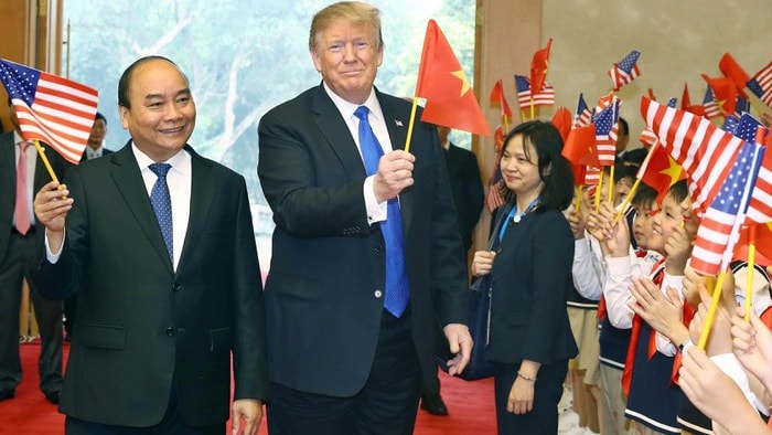 Tổng thống D. Trump và Thủ tướng Nguyễn Xuân Phúc tại Hà Nội, năm 2018