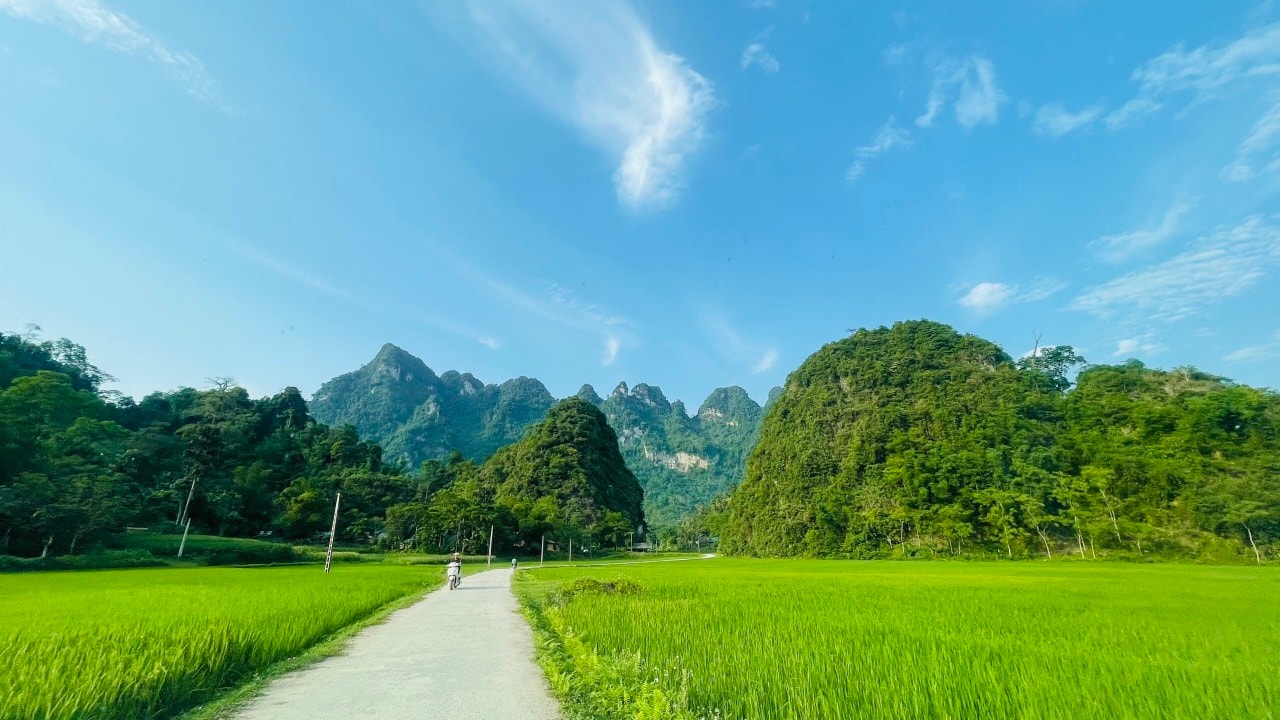 Vẻ đẹp bình yên của làng quê Lâm Bình.