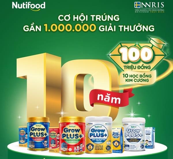 Đây là chương trình tri ân lớn nhân dịp sinh nhật 10 năm nhãn hàng Nutifood GrowPLUS+ 