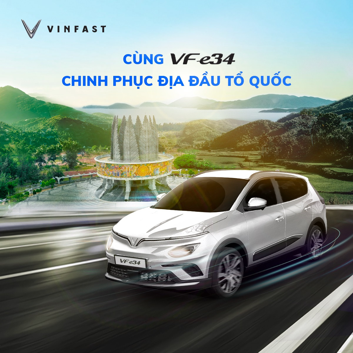 xe điện VF e34 sẽ tham gia hành trình “Cùng VF e34 chinh phục địa đầu Tổ quốc”