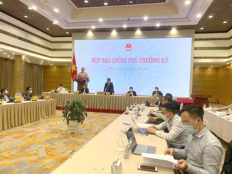 Họp báo Chính phủ thường kỳ tháng 3/2022 tổ chức tại Hà Nội.