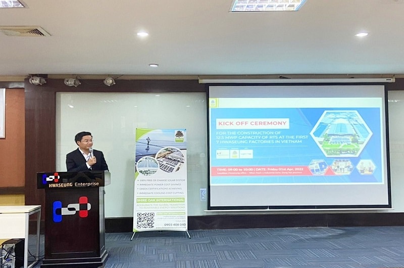 Ông Phạm Nam Phong - Chủ tịch HĐQT Vũ Phong Energy Group - tại lễ Kick off dự án