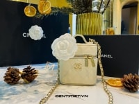 Túi chanel Vanity Mini Bag With Strap White