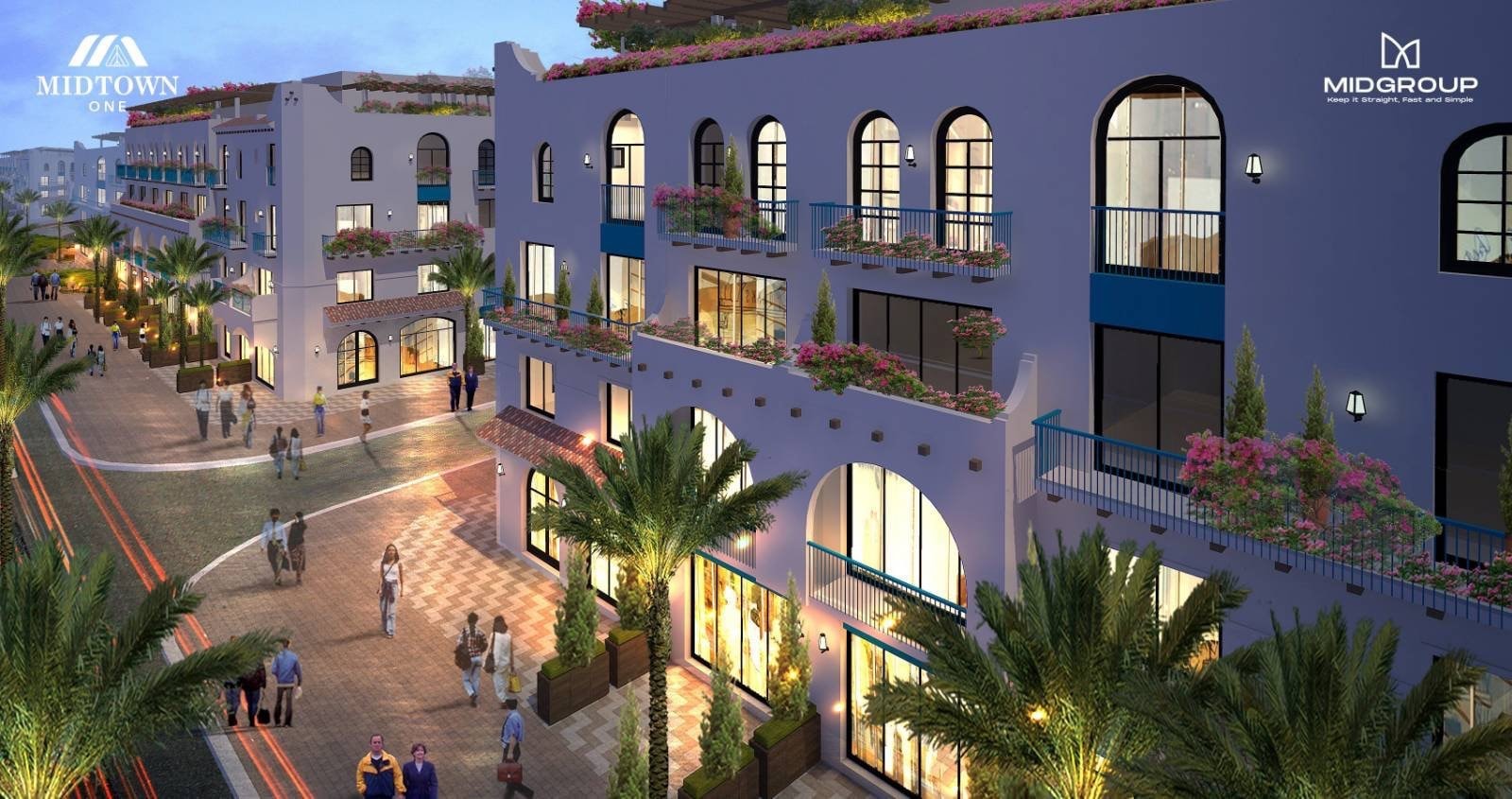 Shophouse Santorini Vibes - Midtown One với diện tích đa dạng từ 82m2, 92m2, 117m2,p/131m2 - 191 m2