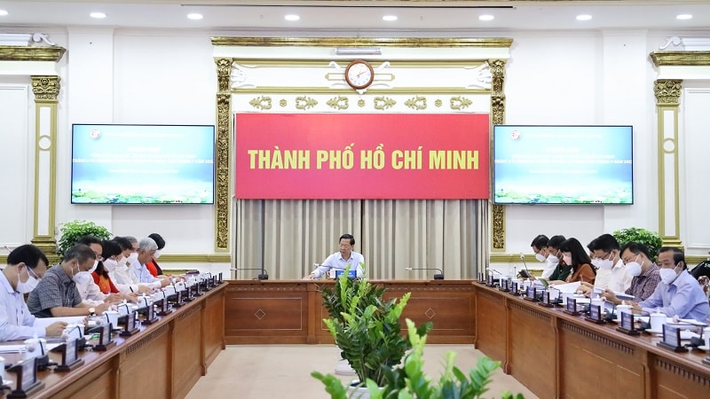 Chiều ngày 26/4, Phiên họp của UBND TP.HCM về tình hình kinh tế - xã hội Thành phố tháng 4 và phương hướng, nhiệm vụ trọng tâm tháng 5 năm 2022.