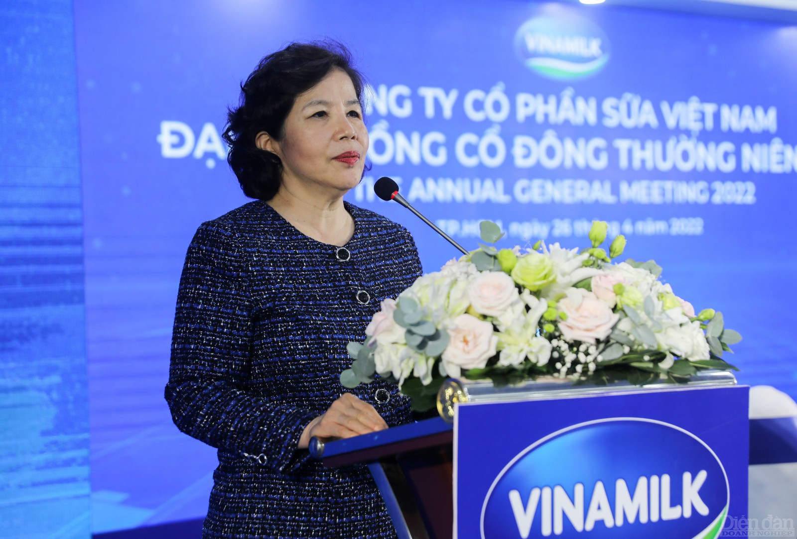 Bà Mai Kiều Liên tại Đại hội cổ đông Vinamilk 2022