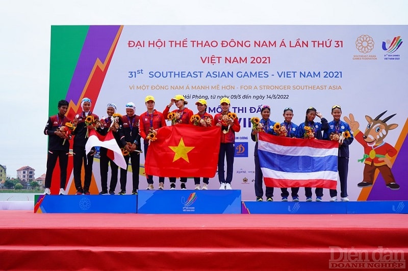 Kết thúc thi đấu ngày 11/5, đội đua thuyền Rowing Việt Nam xuất sắc đoạt 2 huy chương vàng