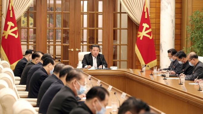 Nhà lãnh đạo Kim Jong Un đã chủ trì cuộc họp của đảng Lao động cầm quyền. Ảnh: Nikkei Asia