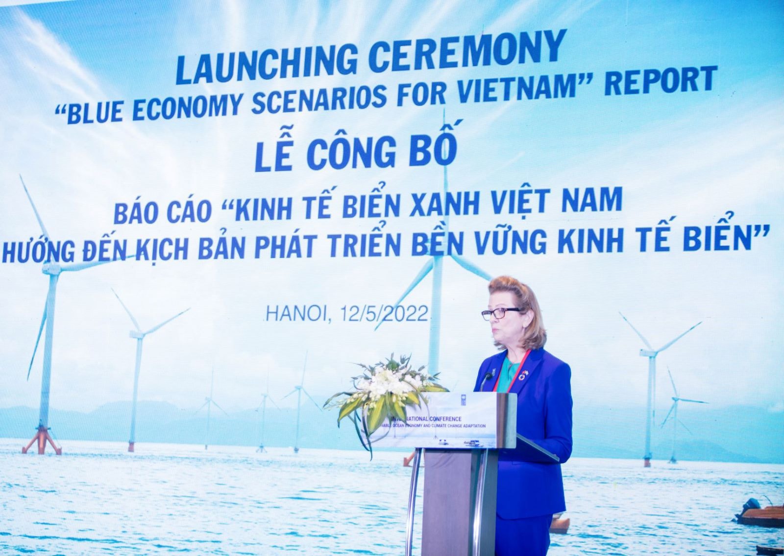 Bà Caitlin Wiesen, Trưởng đại diện thường trú UNDP tại Việt Nam phát biểu tại buổi lễ