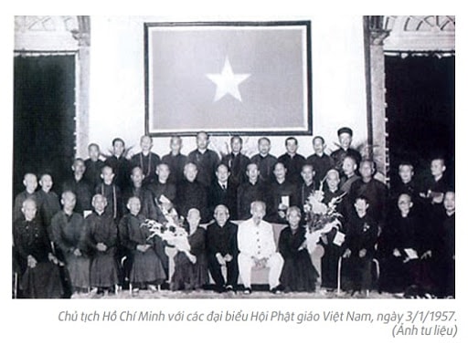 Chủ tịch Hồ Chí Minh với các đại biểu Hội Phật giáo Việt Nam, ngày 3/1/1957