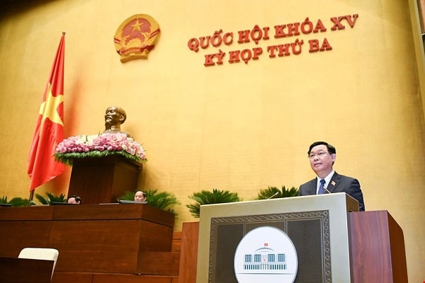 Chủ tịch Quốc hội Vương Đình Huệ phát biểu khai mạc Kỳ họp.