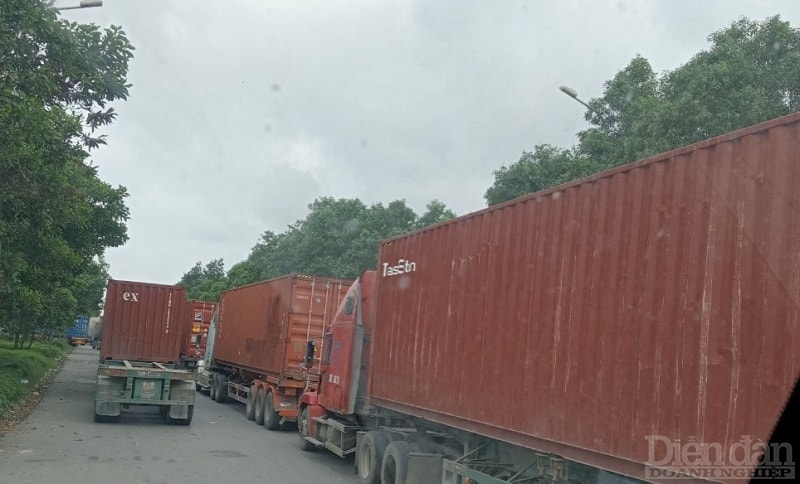 Các phương tiện vận tải vào làm hàng tại khu vực bãi Depot của G-fortune