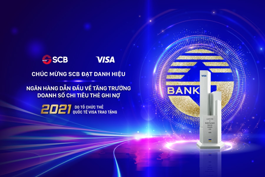 SCB) vừa được vinh danh là “Leadership in Debit Payment Volume Growth 2021” -Ngân hàng dẫn đầu về tăng trưởng doanh số chi tiêu thẻ ghi nợ năm 2021, do Tổ chức Thẻ quốc tế Visa công nhận. 