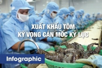 [Infographic] Xuất khẩu tôm kỳ vọng cán mốc kỷ lục