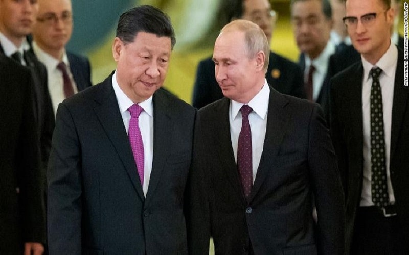 Chủ tịch Trung Quốc Tập Cận Bình và Tổng thống Nga Vladimir Putin tại Điện Kremlin ở Moscow ngày 5/6/2019.