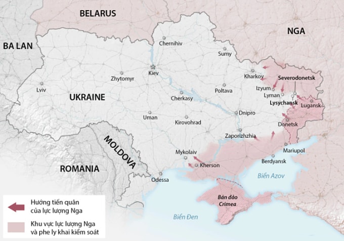 Nga kiểm soát khoảng 1/5 lãnh thổ Ukraine