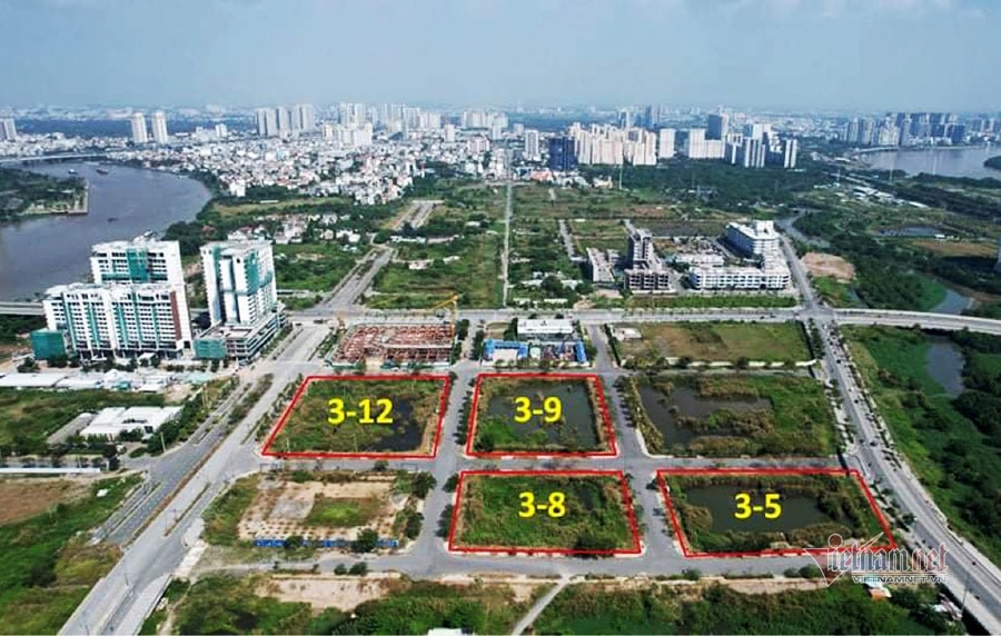 Những lô đất còn lại trong đợt bán đấu giá 4 lô đất tại Thủ Thiêm (lô 3-5, 3-8 và 3-9)