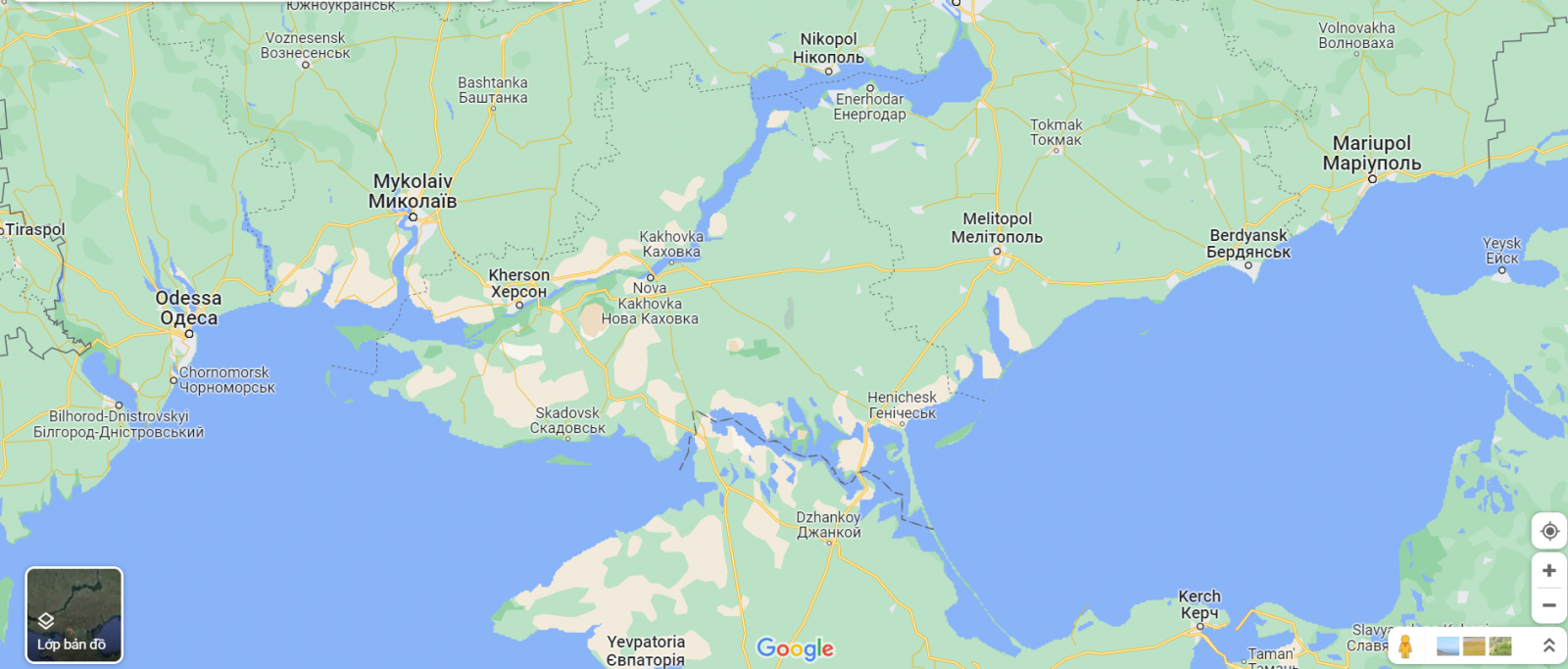 Nga bắt đầu tấn công chiếm lĩnh cảng biển phía Đông Nam Ukraine (Ảnh: Google Maps)