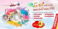 Bay thẳng cùng Vietjet đến Ấn Độ với giá vé 0 đồng