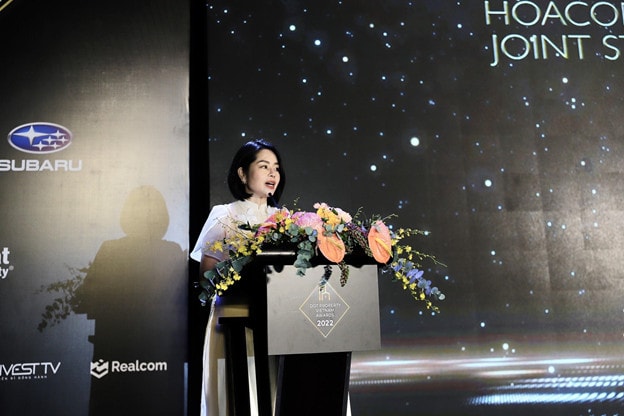 Mrs Bella Trần - CEO Hoacom Media chia sẻ tại Lễ trao giải DOT Property Vietnam Awards 2022