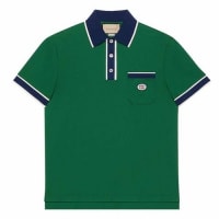 Áo Polo Gucci Logo-Patch Shirt Màu Xanh Lá