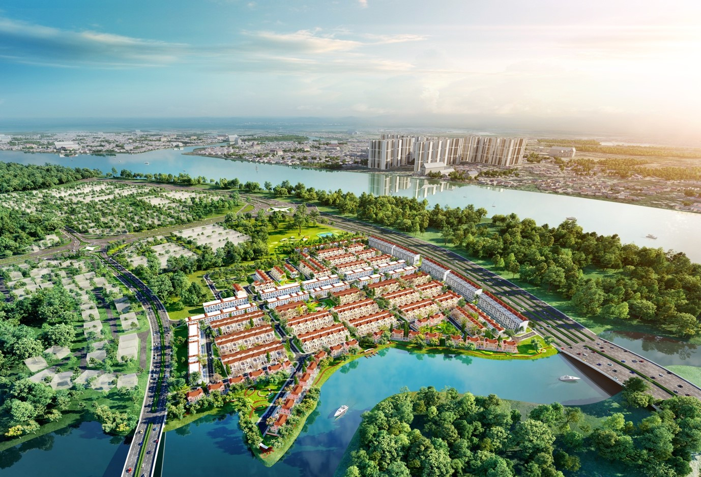 River Park 1 tọa lạc vị trí đắc địa, ngay cửa ngõ trung tâm của đại đô thị Aqua City.