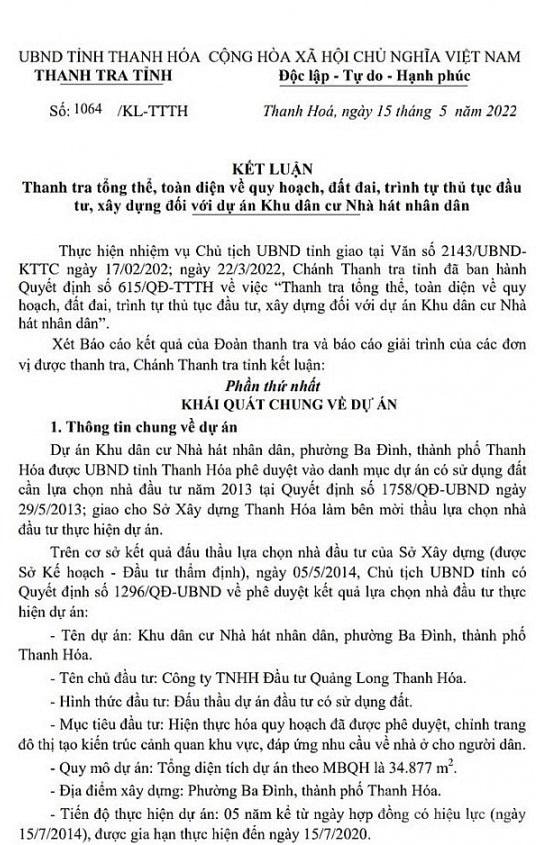 Kết luận Thanh tra số 