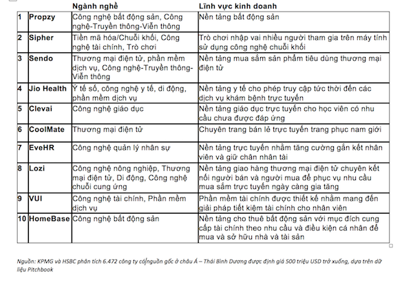 10 start-up Việt lọt top “người khổng lồ” Asia Pacific.