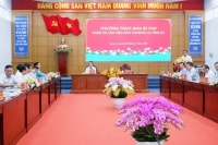 Thường trực Ban Bí thư TƯ Đảng Võ Văn Thưởng làm việc với Ban Thường vụ Tỉnh ủy Long An