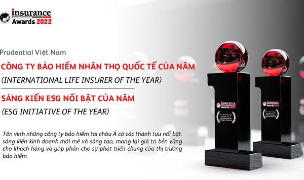 Prudential vừa được vinh danh hai giải thưởng Insurance Asia Awards ng 