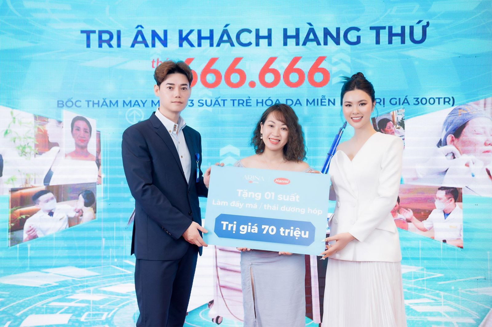 1 suất Làm đầy má/thái dương hóp trị giá 70.000.000đ được trao tặng cho chị Trịnh Thị Thu Huyền