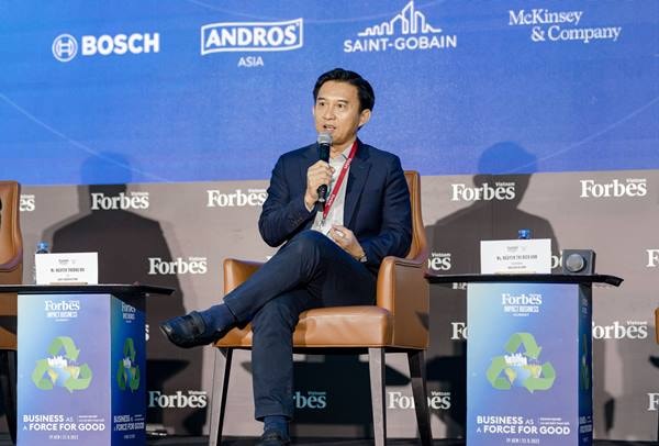 Ông Nguyễn Trường Hải – Tổng Giám đốc Saint-Gobain Việt Nam chia sẻ tại sự Forbes Vietnam Impact Business Summit