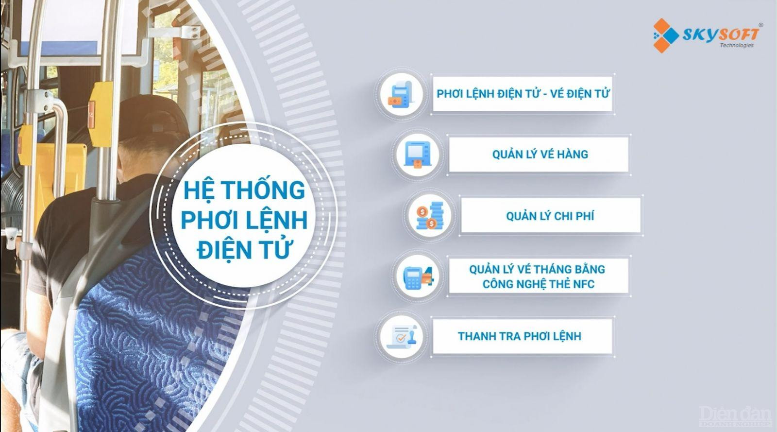 Hệ thống phơi lệnh điện tử - vé điện tử đang là giải pháp tối ưu cho doanh nghiệp quản trị, kết nối liên thông với cơ quan quản lý nhà nước. Ảnh: Skysoft