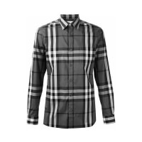 Áo Sơ Mi Burberry LonDon England Check Cotton Shirt Màu Đen Xám Size S