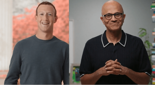 Mark Zuckerberg và Satya Nadella tại sự kiện Meta Connect 2022.