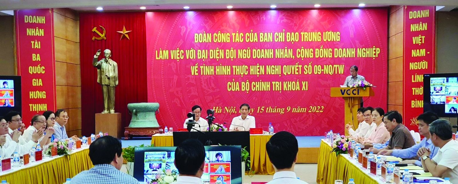  Ban Chỉ đạo Tổng kết Nghị quyết số 09-NQ/TW của Bộ Chính trị đã có buổi làm việc với đại diện cộng đồng doanh nghiệp, đội ngũ doanh nhân.