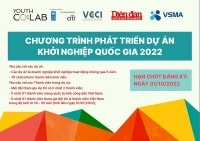 Tuyển chọn tham gia Chương trình phát triển dự án Khởi nghiệp Quốc gia 2022