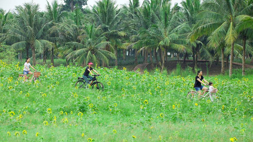 Cư dân thư giãn ngay trong KĐT. Ảnh Phạm HUT