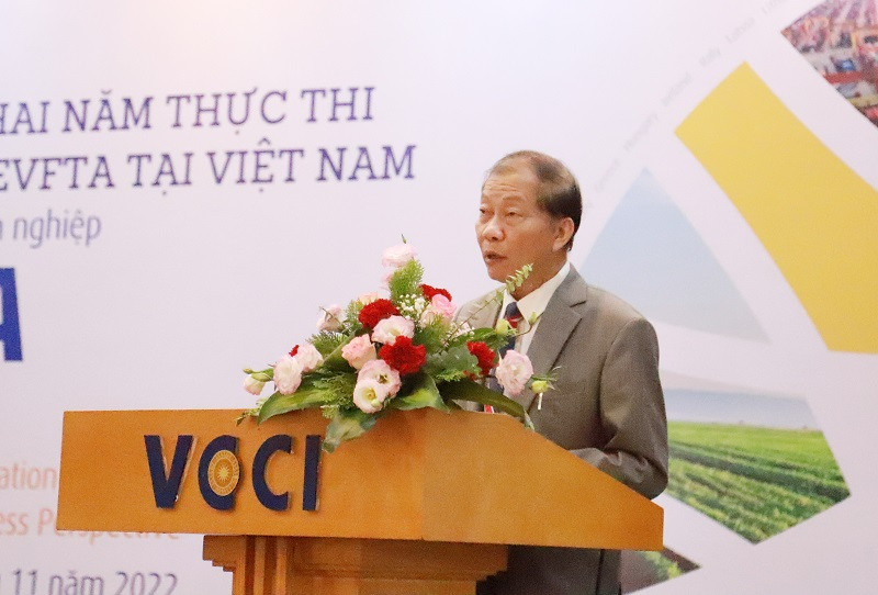 Phó Chủ tịch VCCI - Hoàng Quang Phòng thông tin tại Hội thảo