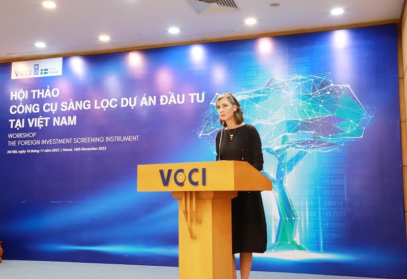 bà Ramla Khalidi - đại diện thường trú Chương trình Phát triển Liên Hợp Quốc tại Việt Nam (UNDP) chia sẻ tại Hội thảo