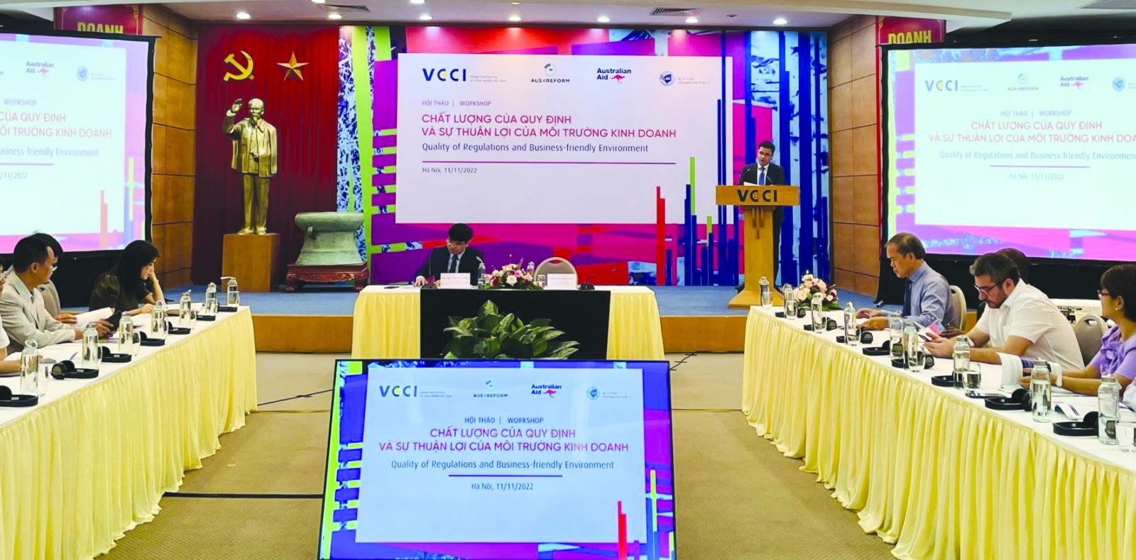  Hội thảo “Chất lượng của quy định và sự thuận lợi của môi trường kinh doanh” do VCCI phối hợp với Viện Khoa học pháp lý (Bộ Tư pháp) tổ chức .